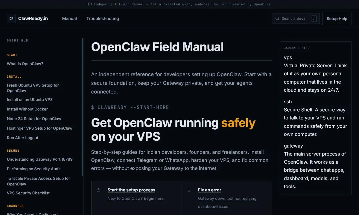 ClawReady OpenClaw field manual