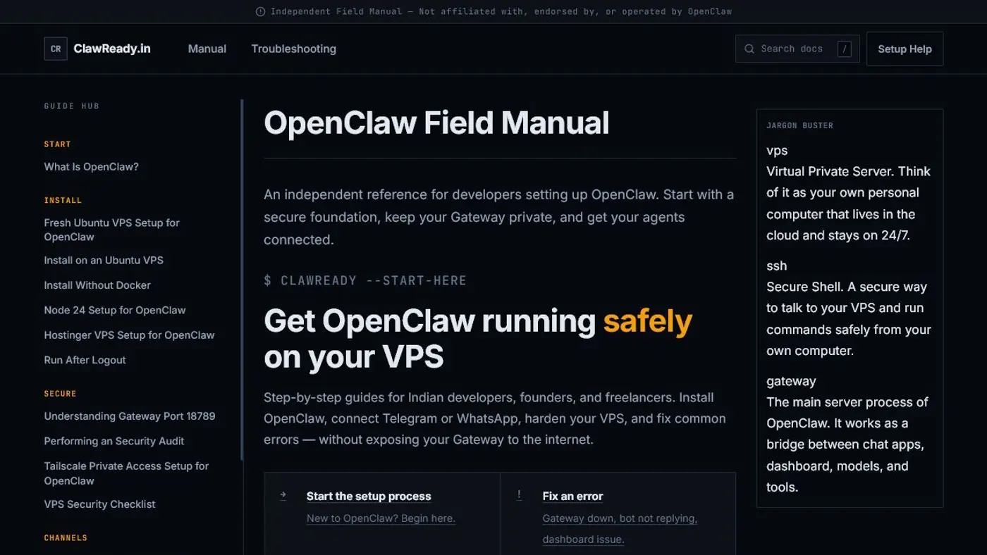 ClawReady.in live project screenshot