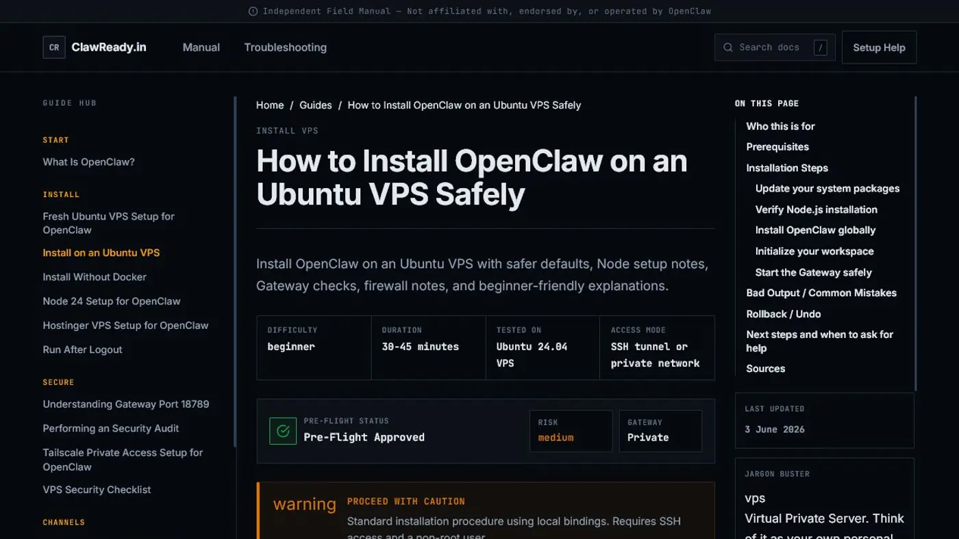 ClawReady.in live project screenshot
