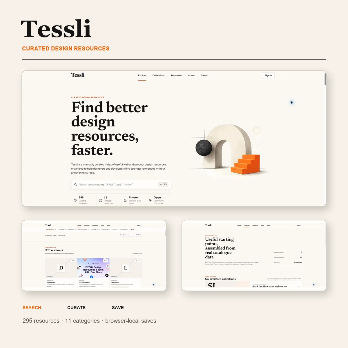 Tessli curated design resource index